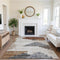 8' X 10' Rust And Gray Geometric Washable Area Rug With UV Protection