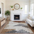 8' X 10' Rust And Gray Geometric Washable Area Rug With UV Protection