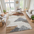 8' X 10' Rust And Gray Geometric Washable Area Rug With UV Protection