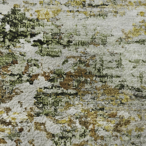 5' X 8' Gold And Beige Abstract Washable Area Rug With UV Protection