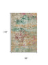 8' X 10' Orange Teal And Blush Abstract Washable Area Rug With UV Protection