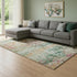8' X 10' Orange Teal And Blush Abstract Washable Area Rug With UV Protection