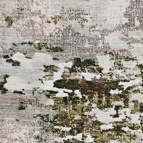 8' X 10' Terra Cotta Ivory And Gray Abstract Washable Area Rug With UV Protection