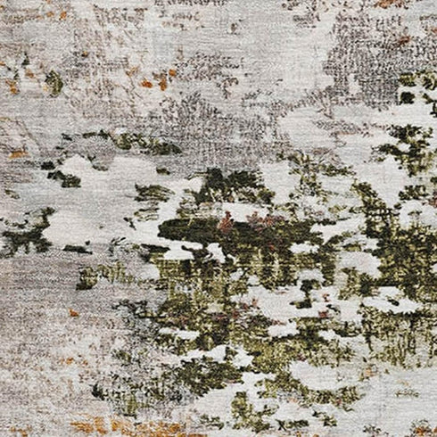 8' X 10' Terra Cotta Ivory And Gray Abstract Washable Area Rug With UV Protection