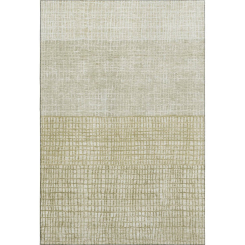 5' X 8' Beige Ivory And Gray Geometric Washable Area Rug With UV Protection