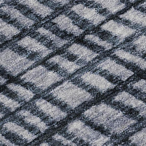 8' X 10' Blue And Gray Geometric Washable Area Rug With UV Protection