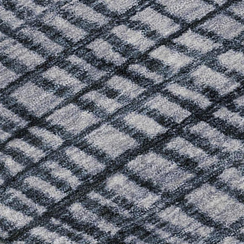 8' X 10' Blue And Gray Geometric Washable Area Rug With UV Protection