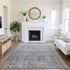8' X 10' Gray And Silver Geometric Washable Area Rug With UV Protection