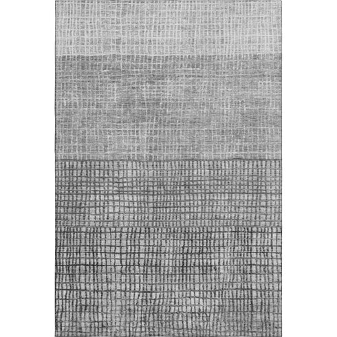 8' X 10' Gray And Silver Geometric Washable Area Rug With UV Protection