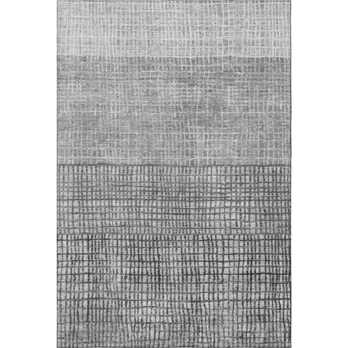 8' X 10' Gray And Silver Geometric Washable Area Rug With UV Protection