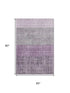 5' X 8' Plum And Gray Geometric Washable Area Rug With UV Protection