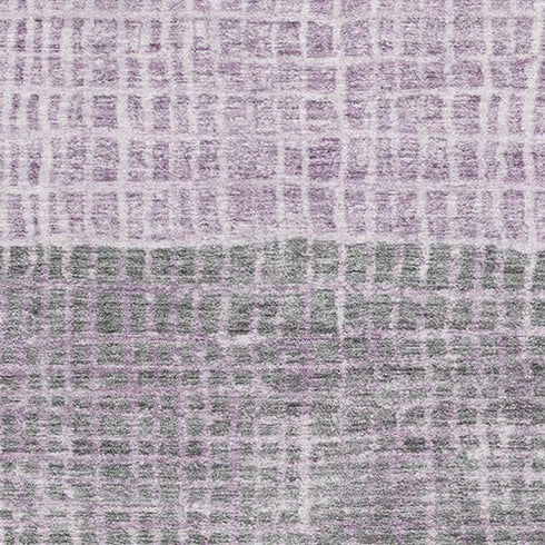 5' X 8' Plum And Gray Geometric Washable Area Rug With UV Protection