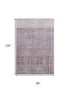 8' X 10' Purple And Ivory Geometric Washable Area Rug With UV Protection