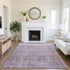 8' X 10' Purple And Ivory Geometric Washable Area Rug With UV Protection