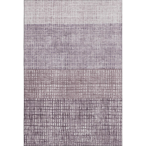 8' X 10' Purple And Ivory Geometric Washable Area Rug With UV Protection