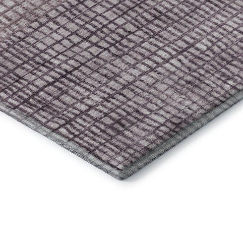 8' X 10' Purple And Ivory Geometric Washable Area Rug With UV Protection