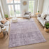 8' X 10' Purple And Ivory Geometric Washable Area Rug With UV Protection