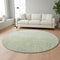 8' Sage And Ivory Geometric Washable Round Rug With UV Protection