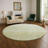 8' Sage And Ivory Geometric Washable Round Rug With UV Protection