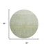 8' Sage And Ivory Geometric Washable Round Rug With UV Protection