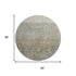 8' Taupe And Brown Geometric Washable Round Rug With UV Protection