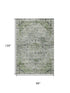 8' X 10' Artichoke Green And Gray Floral Medallion Washable Area Rug With UV Protection