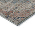 8' Beige Blue And Coral Floral Medallion Washable Round Rug With UV Protection