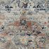 8' Beige Blue And Coral Floral Medallion Washable Round Rug With UV Protection