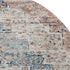 8' Beige Blue And Coral Floral Medallion Washable Round Rug With UV Protection