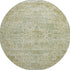 8' Sage And Wheat Floral Medallion Washable Round Rug With UV Protection
