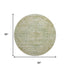8' Sage And Wheat Floral Medallion Washable Round Rug With UV Protection