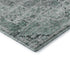 8' Teal And Gray Floral Medallion Washable Round Rug With UV Protection