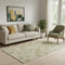 5' X 8' Beige And Wheat Damask Washable Area Rug With UV Protection