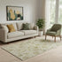 5' X 8' Beige And Wheat Damask Washable Area Rug With UV Protection