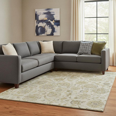 8' X 10' Beige And Wheat Damask Washable Area Rug With UV Protection