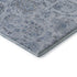 8' Blue And Gray Damask Washable Round Rug With UV Protection