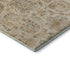 8' Linen And Gray Damask Washable Round Rug With UV Protection