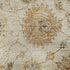 8' Linen And Gray Damask Washable Round Rug With UV Protection