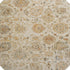 8' Linen And Gray Damask Washable Round Rug With UV Protection