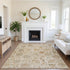 8' X 10' Linen And Gray Damask Washable Area Rug With UV Protection