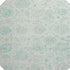 8' Turquoise And Beige Damask Washable Round Rug With UV Protection