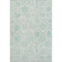 8' X 10' Turquoise And Beige Damask Washable Area Rug With UV Protection