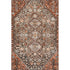5' X 8' Chocolate Rust And Ivory Geometric Washable Area Rug With UV Protection