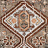 5' X 8' Chocolate Rust And Ivory Geometric Washable Area Rug With UV Protection