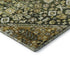 8' Olive Green Ivory And Brown Geometric Washable Round Rug With UV Protection