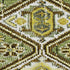 8' Olive Green Ivory And Brown Geometric Washable Round Rug With UV Protection