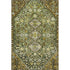 8' X 10' Olive Green Ivory And Brown Geometric Washable Area Rug With UV Protection