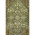 8' X 10' Olive Green Ivory And Brown Geometric Washable Area Rug With UV Protection