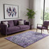 5' X 8' Purple And Ivory Geometric Washable Area Rug With UV Protection