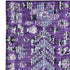 5' X 8' Purple And Ivory Geometric Washable Area Rug With UV Protection